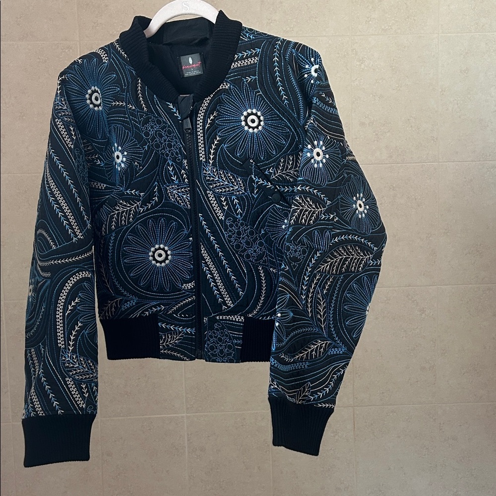 Floral Patterned Blue Jacket